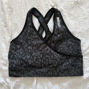 Gymshark Black Leopard Sports Bra